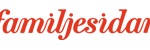 Röd text "familjesidan.se" med en liten hjärtsymbol till vänster, som speglar värmen och omsorgen från en begravningsbyrå i Värnamo.